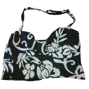 NEWPORT NEWS TANKINI black white floral swimwear top bikini top 10